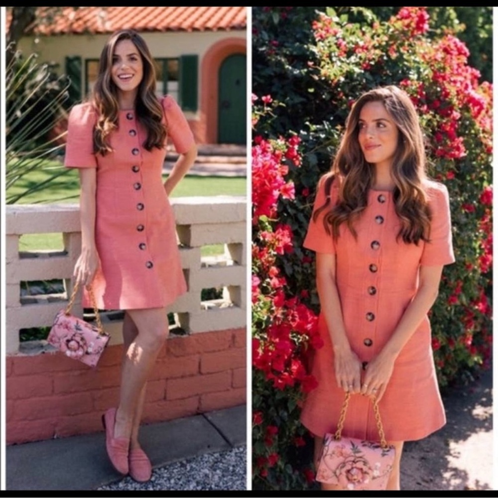 Gal Meets Glam Pink A-Line Puff Sleeve Dress
